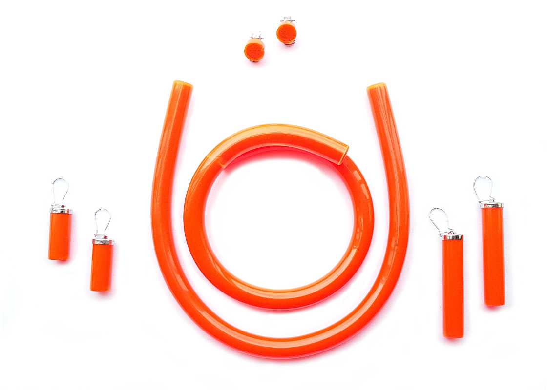 Set Schwarzlicht Schmuck Rot